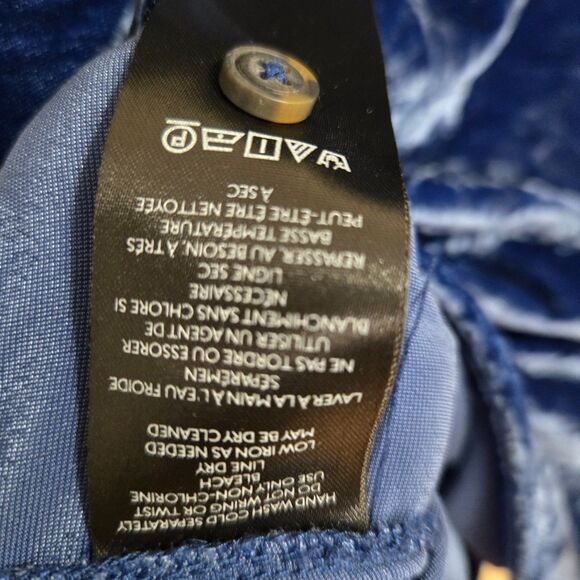 Anthropologie Pilcro Hadley Relaxed Velvet Button Down Shirt Blouse Sz M Blue - Picture 6 of 10